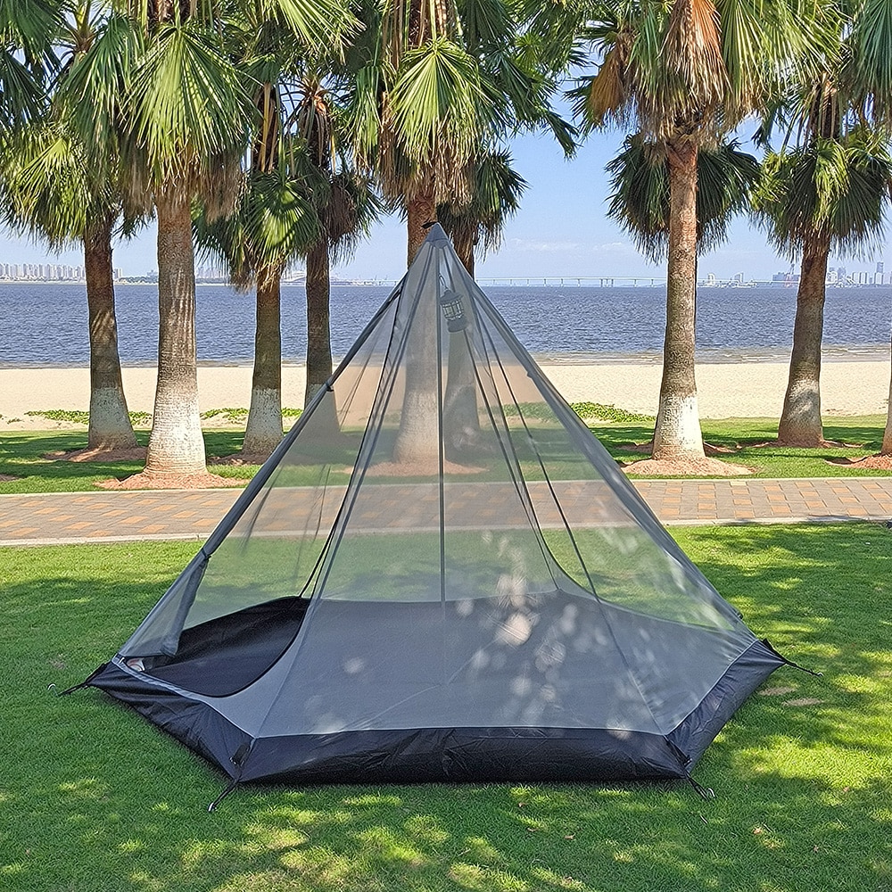 Cheap Goat Tents Ultralight Pyramid 4 Person Camping Tent Travel Family Tourist 4x Double Layer Outdoor Hiking Large Teepee Backpacking tents   